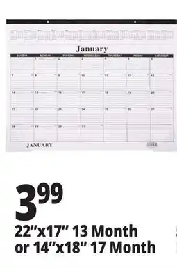 Ocean State Job Lot 2025-2026 Premiere 17 Month Desk Calendar 18 offer