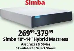Ocean State Job Lot Simba 10-14 Hybrid Mattress offer