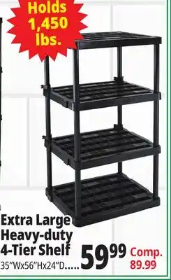Ocean State Job Lot Maxit 4-Tier Plastic Shelving Unit 48 offer