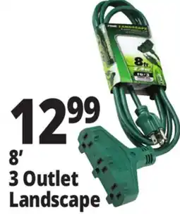 Ocean State Job Lot Prime Medium Duty 3 Outlet Landscape Extension Cord 8' offer