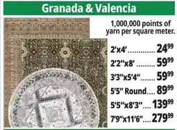 Ocean State Job Lot Granada & Valencia Rugs offer