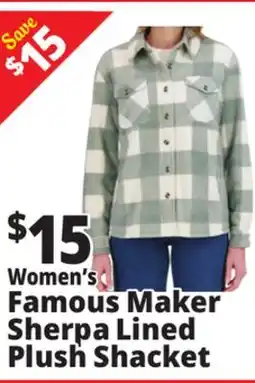 Ocean State Job Lot Women's Famous Maker Sherpa Lined Plush Shacket offer