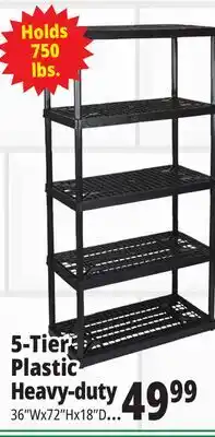 Ocean State Job Lot Maxit 5-Tier Heavy-Duty Plastic Shelving Unit offer