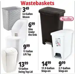 Ocean State Job Lot Sterilite Wastebaskets offer