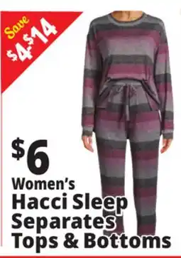 Ocean State Job Lot Women's Hacci Sleep Separates Tops & Bottoms offer