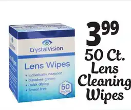 Ocean State Job Lot Crystal Vision Lens Cleaning Wipes 50ct offer