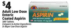 Ocean State Job Lot Health Star 81 mg Adult Low Dose Aspirin Pain Reliever 300 Tablets offer