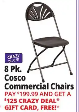 Ocean State Job Lot Cosco Zown Commercial Fan Back Plastic Folding Chair Black 8 Pack offer