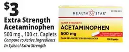Ocean State Job Lot Health Star 500 mg Acetaminophen Pain Reliever 100 Caplets offer
