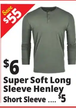 Ocean State Job Lot Super Soft Long Sleeve Henley offer