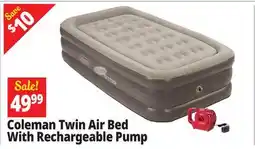 Ocean State Job Lot Coleman Twin Air Bed With Rechargeable Pump offer