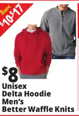 Ocean State Job Lot Unisex Delta Hoodie Men's Better Waffle Knits offer