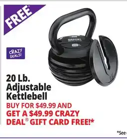 Ocean State Job Lot Shock Athletic 20 lb. Adjustable Kettlebell offer