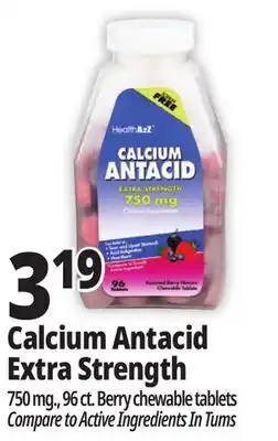 Ocean State Job Lot Calcium Antacid 750 mg Tablets 96 Count offer