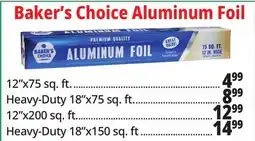 Ocean State Job Lot Bakers Choice Aluminum Foil offer
