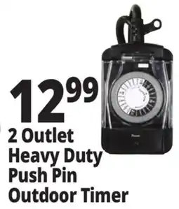 Ocean State Job Lot Prime Heavy-Duty 2 Outlet Push-Pin Outdoor Timer offer