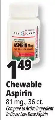 Ocean State Job Lot Chewable Aspirin offer