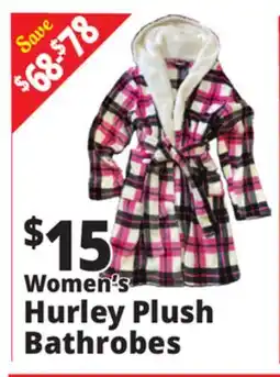 Ocean State Job Lot Women's Hurley Plush Bathrobes offer