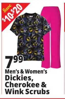 Ocean State Job Lot Men's & Women's Dickies, Cherokee & Wink Scrubs offer