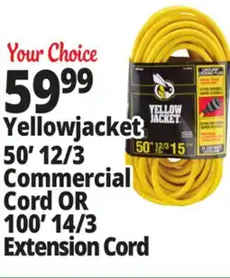 Ocean State Job Lot Yellowjacket 50' 12/3 Commercial Cord OR 100' 14/3 Extension Cord offer