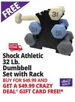 Ocean State Job Lot Shock Athletic 32 lb. Dumbbell Set with Storage Rack offer