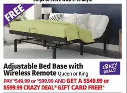 Ocean State Job Lot Adjustable Upholstered Bed Base with Wireless Remote Queen offer