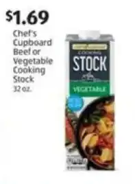 Aldi Chef's Cupboard Beef or Vegetable Cooking Stock offer