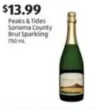 Aldi Peaks & Tides Sonoma County Brut Sparkling offer