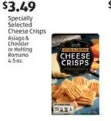Aldi Specially Selected Cheese Crisps Asiago and Cheddar offer