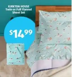 Aldi Kirkton house twin or full flannel sheet set offer