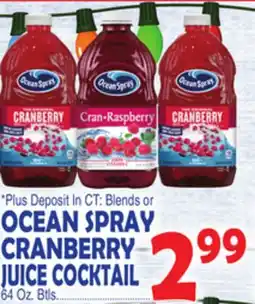Bravo Supermarkets OCEAN SPRAY CRANBERRY JUICE COCKTAIL offer