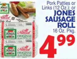 Bravo Supermarkets JONES SAUSAGE ROLL 16 Oz. Pkg offer