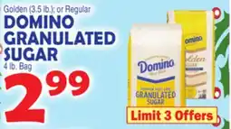 Bravo Supermarkets DOMINO GRANULATED SUGAR 4 lb. Bag offer