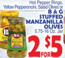 Bravo Supermarkets B & G STUFFED MANZANILLA OLIVES offer
