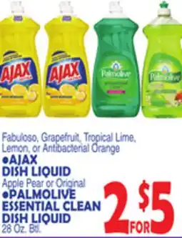 Bravo Supermarkets AJAX DISH LIQUID, PALMOLIVE ESSENTIAL CLEAN DISH LIQUID offer