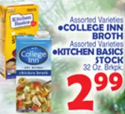 Bravo Supermarkets •COLLEGE INN BROTH •KITCHEN BASICS STOCK 32 Oz. Brkpk offer