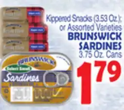 Bravo Supermarkets BRUNSWICK SARDINES, 3.75 Oz. Cans offer