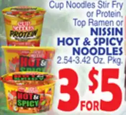 Bravo Supermarkets NISSIN HOT & SPICY NOODLES offer