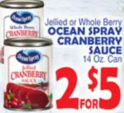 Bravo Supermarkets OCEAN SPRAY CRANBERRY SAUCE offer