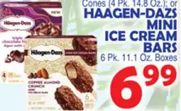 Bravo Supermarkets HAAGEN-DAZS MINI ICE CREAM BARS 6 Pk. 11.1 Oz. Boxes offer