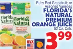 Bravo Supermarkets FLORIDA'S NATURAL PREMIUM ORANGE JUICE offer