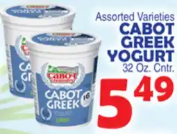 Bravo Supermarkets CABOT GREEK YOGURT offer