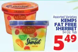 Bravo Supermarkets KEMPS FAT FREE SHERBET offer