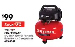 Lowe's CRAFTSMAN 6-Gallon 150-PSI Portable Pancake Air Compressor offer