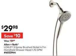Lowe's Allen + Roth LOXLEY 3-Spray Brushed Nickel 4.7-in Handheld Shower Head 1.75 GPM offer