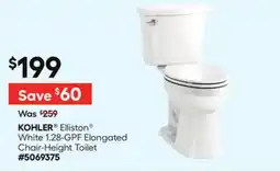 Lowe's KOHLER Elliston White 1.28-GPF Elongated Chair-Height Toilet offer