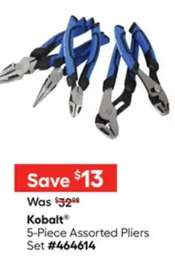 Lowe's Kobalt 5-Piece Assorted Pliers Set offer