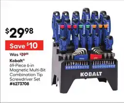 Lowe's Kobalt 69-Piece 6-in Magnetic Multi-Bit Combination Tip Screwdriver Set offer