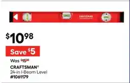 Lowe's CRAFTSMAN 24-in I-Beam Level offer
