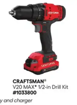 Lowe's CRAFTSMAN V20 MAXF 1/2-in Drill Kit offer